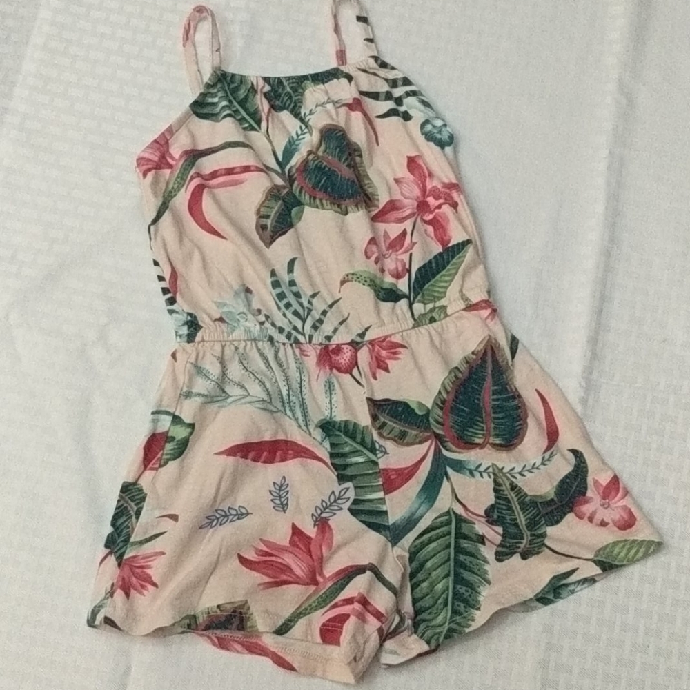 Summer tropical print romper